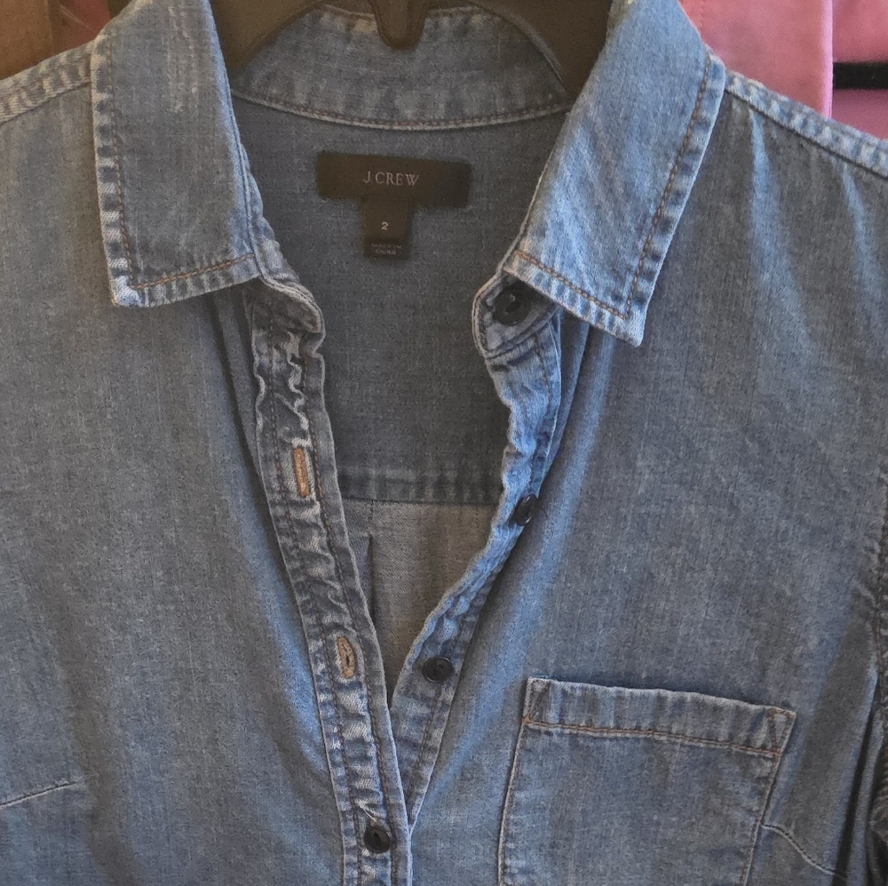 J. Crew Denim Blue Button Down Shirt